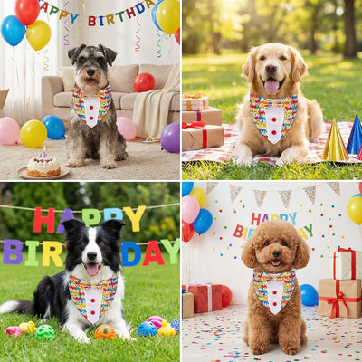 Esmoquin ajustable perro cumpleaños pañuelo mediano
