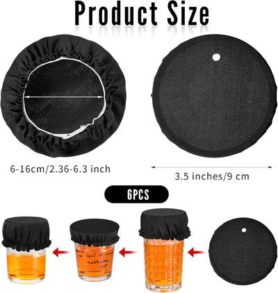 6 Fundas Vidrio Reutilizables Con Agujero Pajilla Para Bebidas