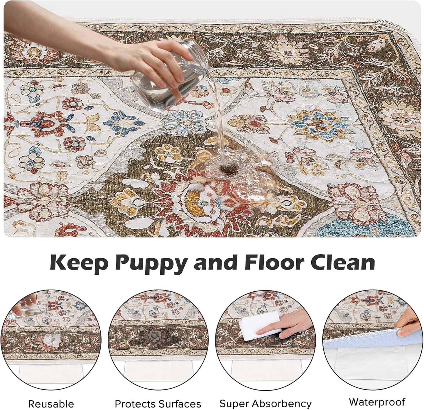 2 Almohadillas Orina Perro 72x72pulg Reutilizables Antiderrap