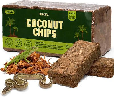 2 Pzas Chips Coco Orgánicos 2.2lbs para Plantas y Reptiles