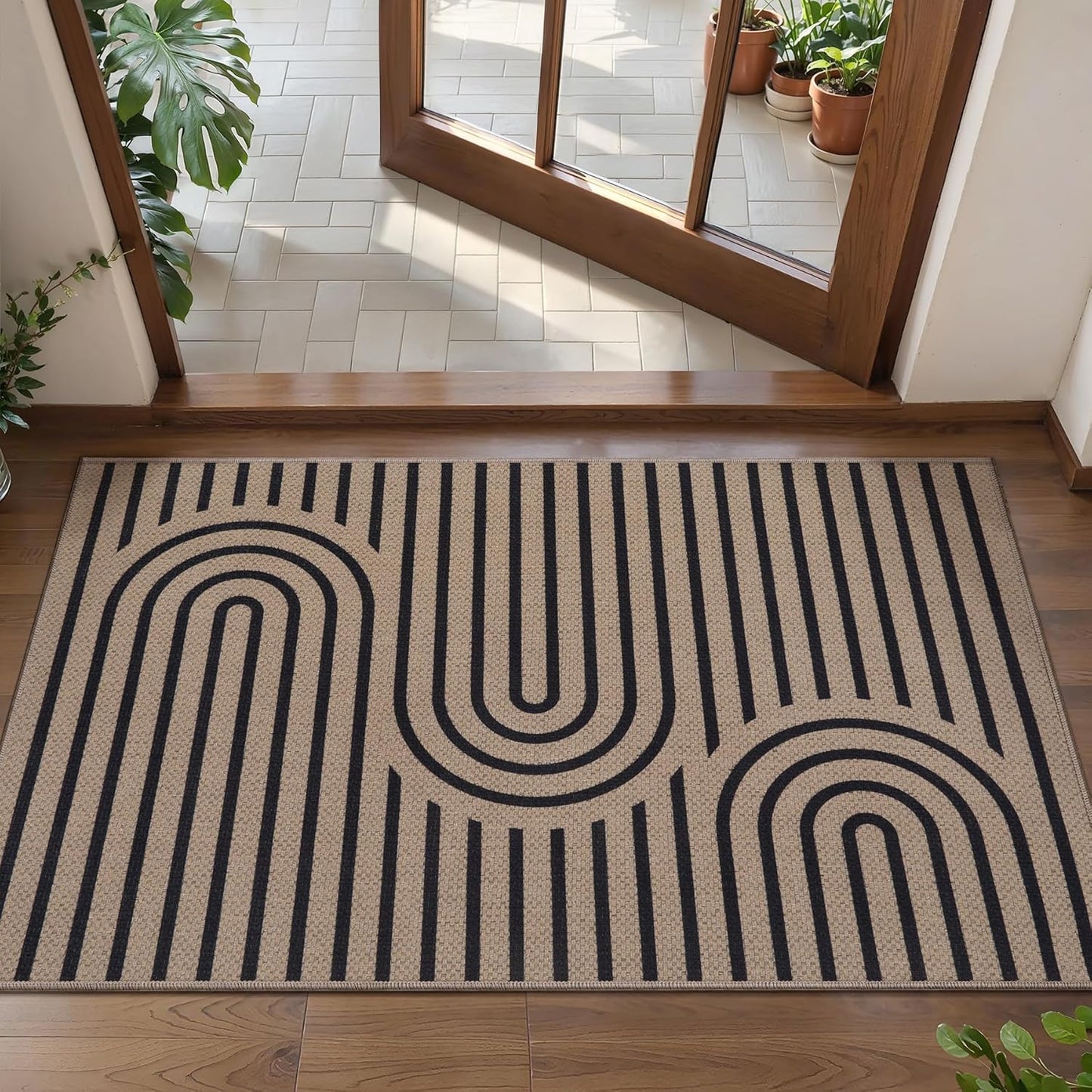 Alfombra yute 2x3 geométrica bohemia para entrada