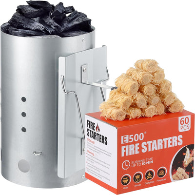 Iniciador chimenea carbón 60 pzas para parrilla barbacoa