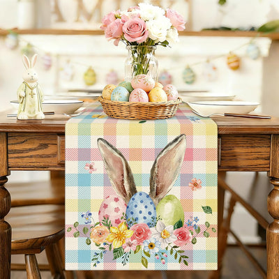 Mesa huevos con orejas conejo Pascua diseño búfalo 13x72pulg