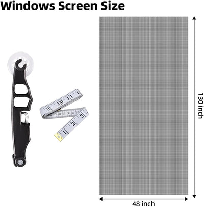 Malla ventana 48x130pulg reemplazo puerta pantalla duradera negro