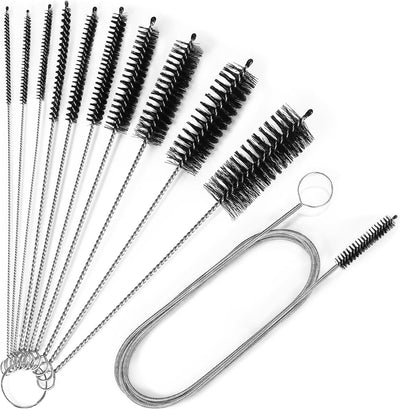 Set 10 Cepillos Limpieza Tubo 8pulg Cepillo Drenaje 60pulg Negro