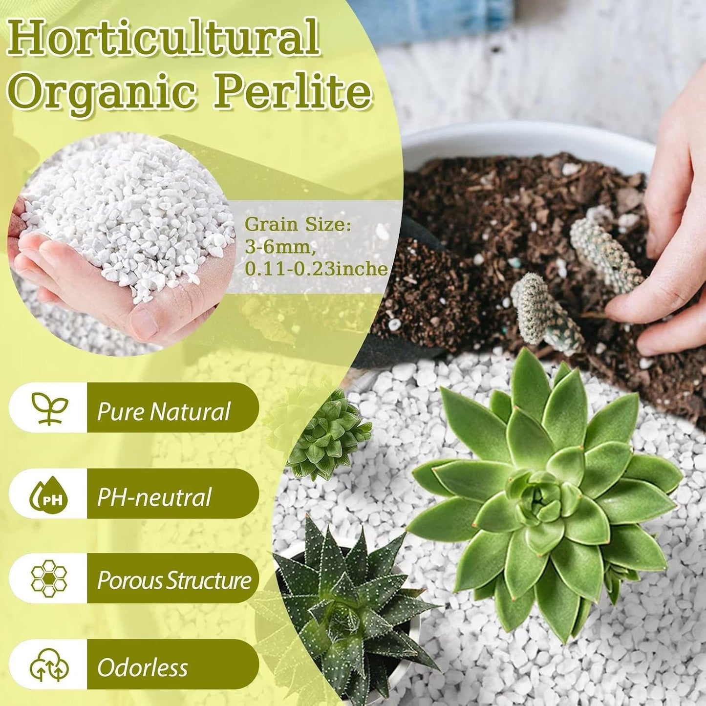 Perlita orgánica 15qt para suelo de plantas
