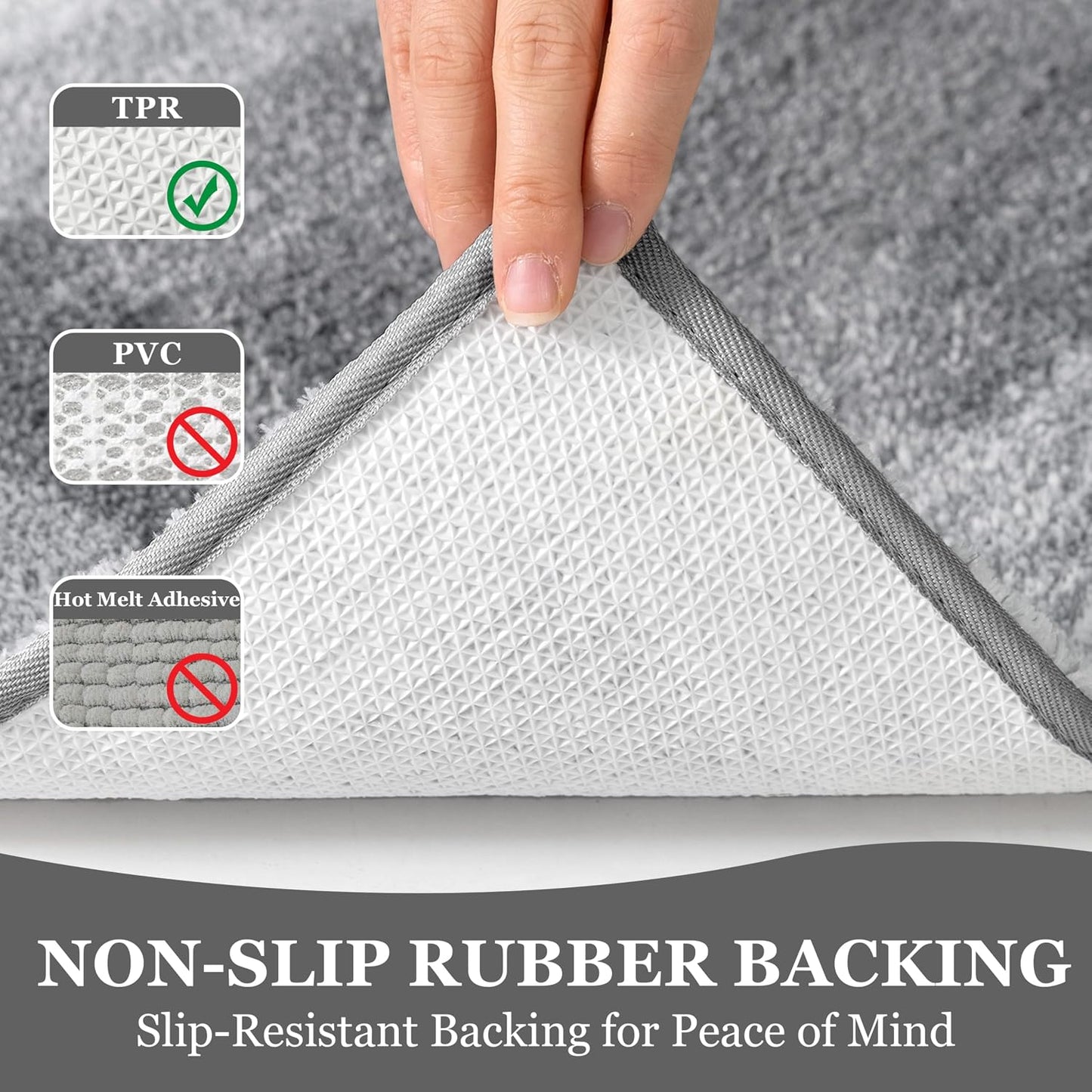 Alfombras baño 18x24pulg antideslizantes microfibra suaves gris