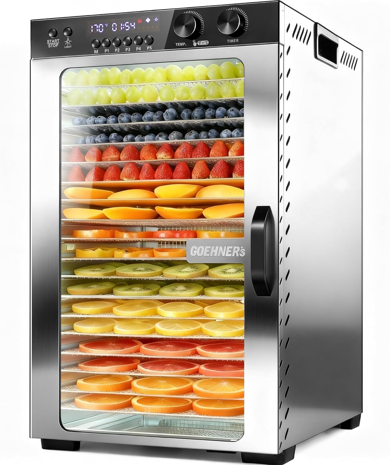 Máquina deshidratadora 18 bandejas acero inox con control de temp
