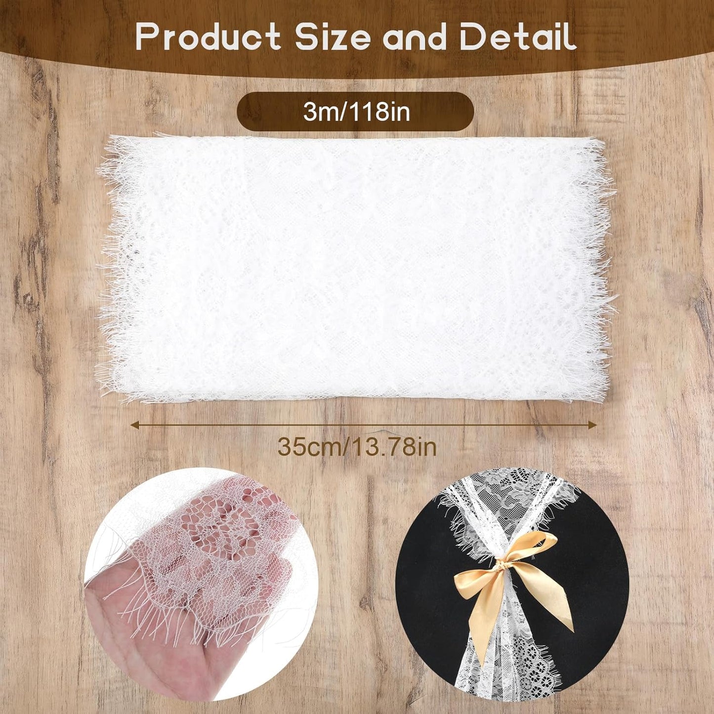 Mantel encaje blanco tul 14x118pulg decoración hogar boda