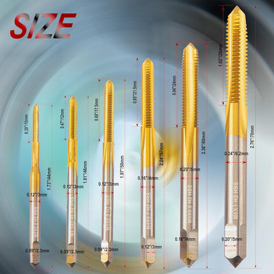 Set 6 Grifos Métricos M2-M6 con Llave Revestimiento Ti