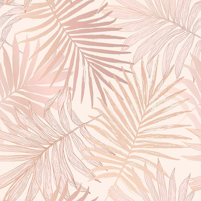 Papel tapiz tropical rosa hojas palmera autoadhesivo 17.7x118pulg