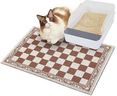 Tapete arena gatos 24x15pulg impermeable antideslizante beige