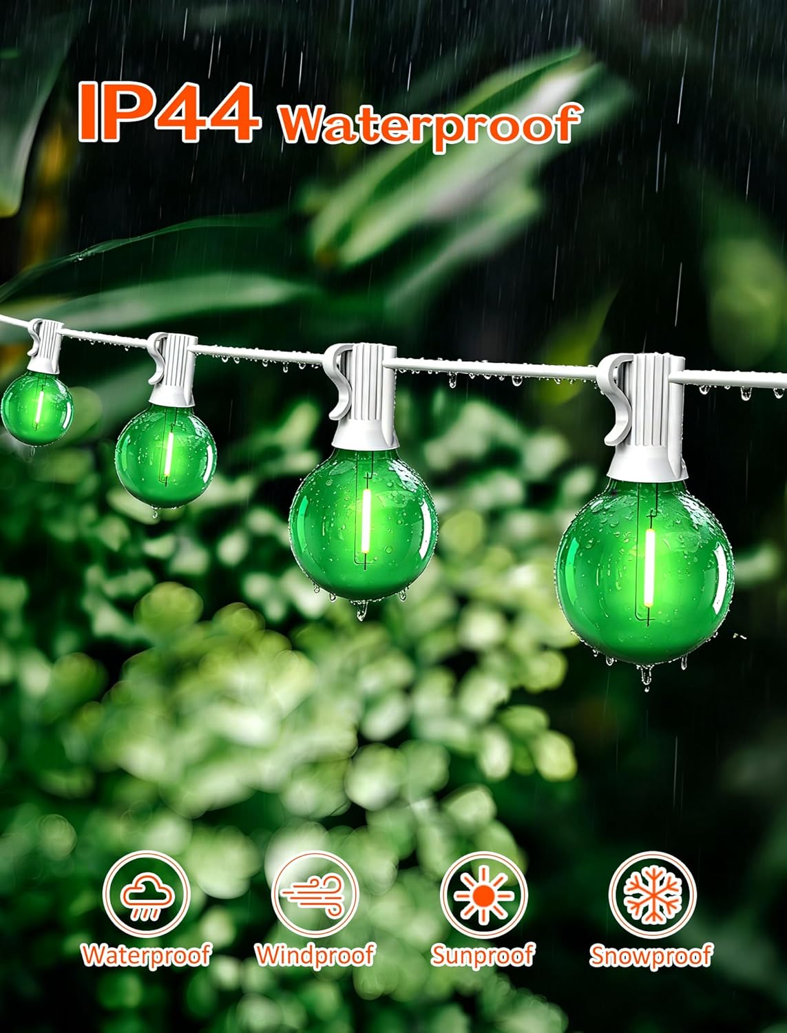 Pack 25 Bombillas LED G40 E12 Verdes para Luces Patio