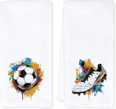 Toallas de cocina con balón de fútbol y zapatos, regalo para amantes del deporte
