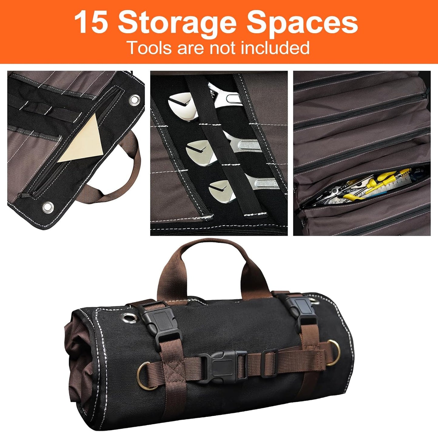 Organizador bolsas enrollables para herramientas 15L