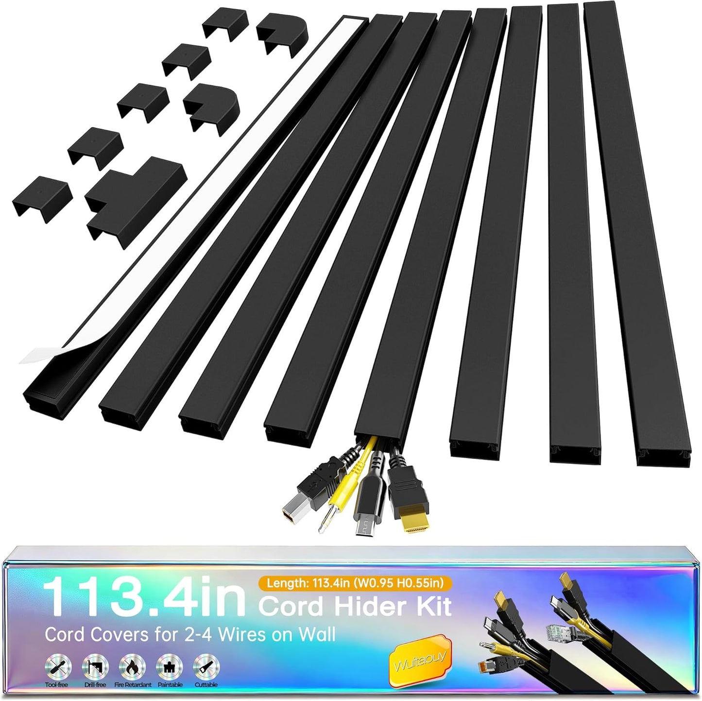 Kit cubiertas cable autoadhesivas pintables 113.4pulg