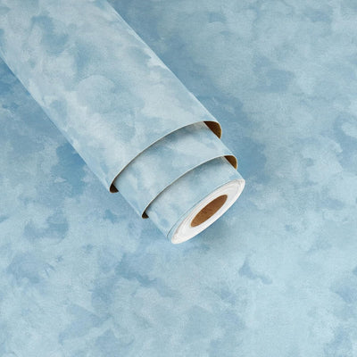 Papel tapiz terciopelo moteado azul autoadhesivo