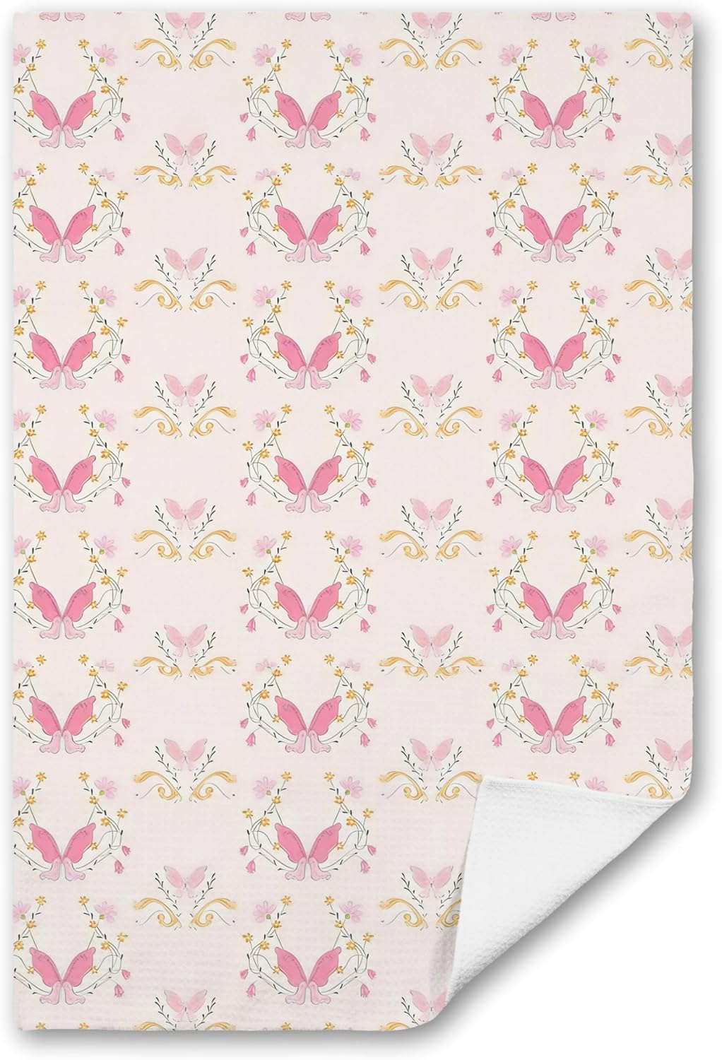 Toalla de cocina mariposa rosa 16x24pulg