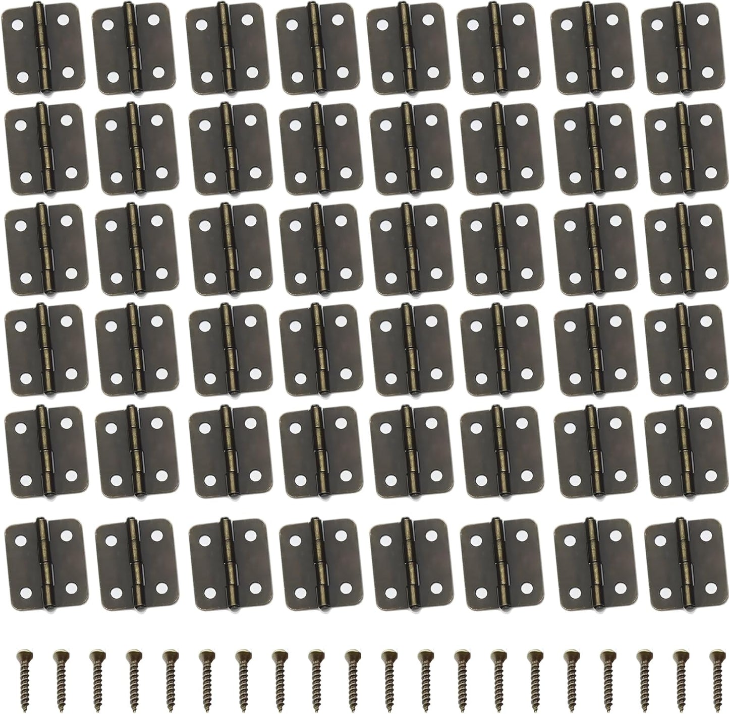 48 Bisagras Metal Bronce Antiguo 0.7pulg Joyero Cajones