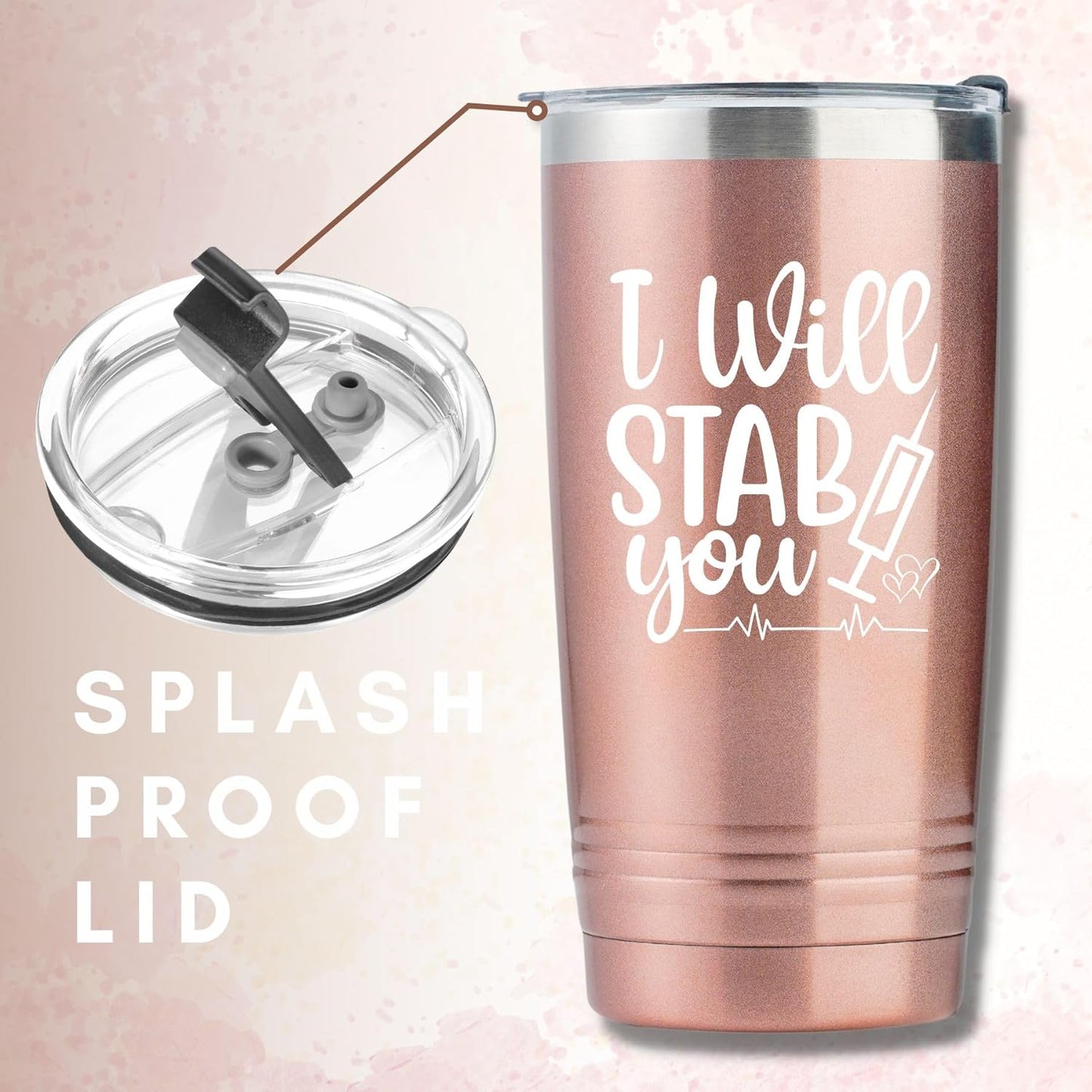 Vaso aislado para enfermeras regalo divertido de flebotomía 20 oz