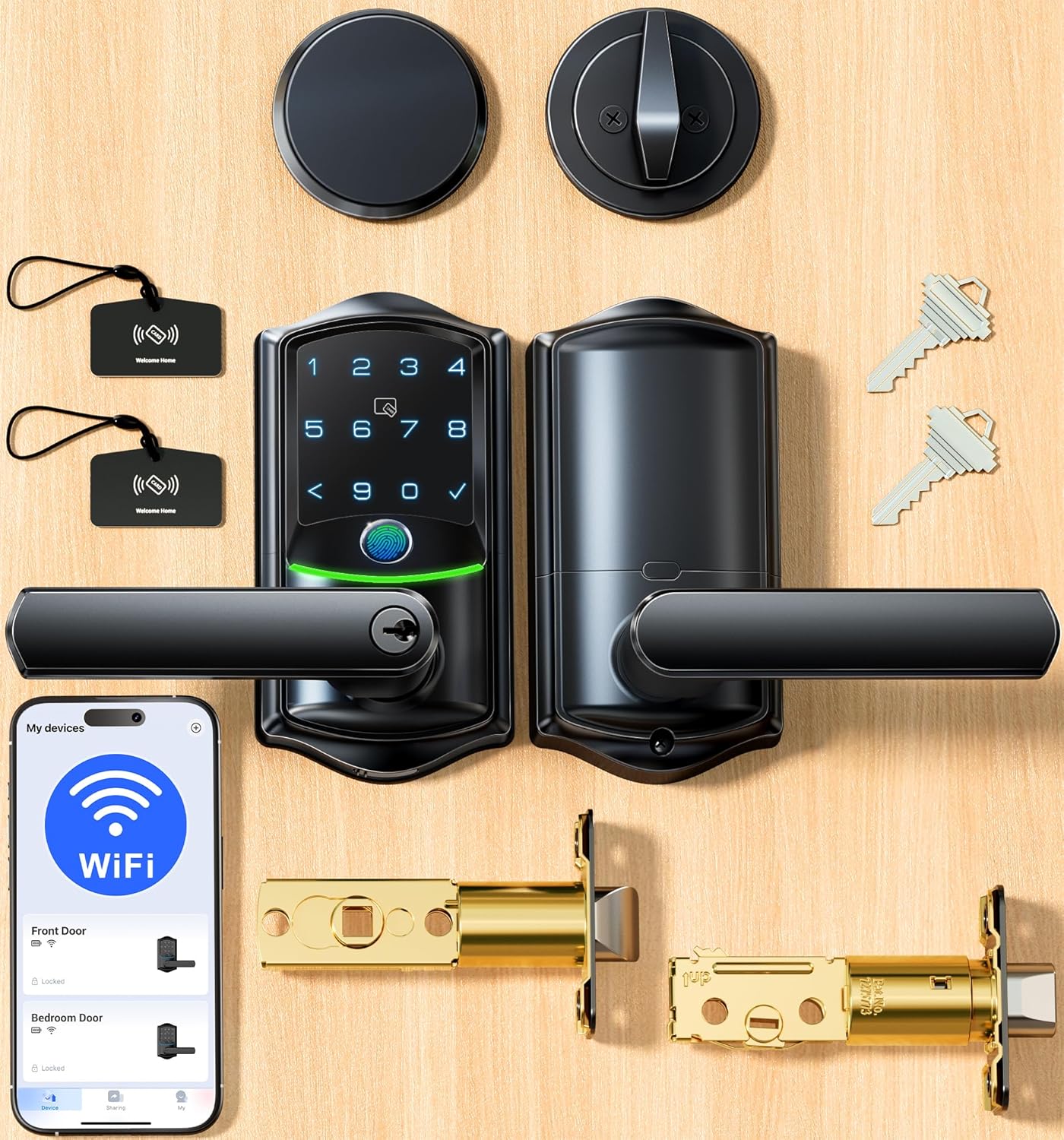 Cerradura inteligente Wi-Fi con huellas y app