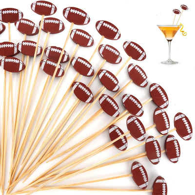 Palillos de cóctel de fútbol americano 100 piezas para aperitivos y fiestas