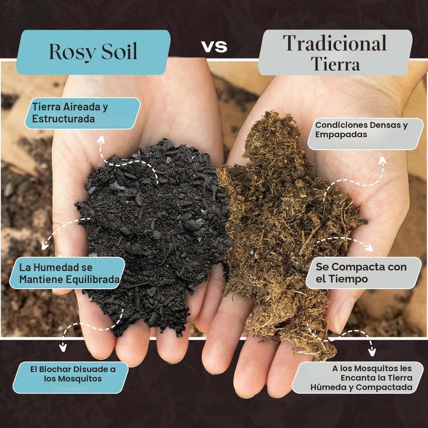 Tierra para macetas orgánica con biochar para plantas de interior