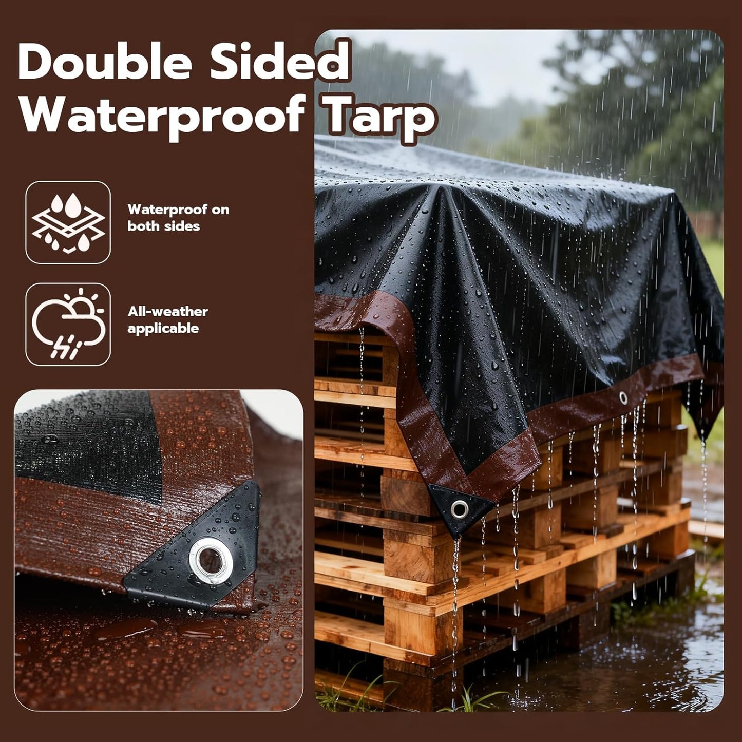 Lona impermeable 10x12ft 16mil multiusos UV resistente