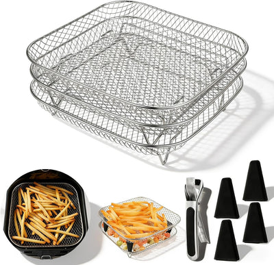 Estante apilable freidora aire acero inox patas silicona