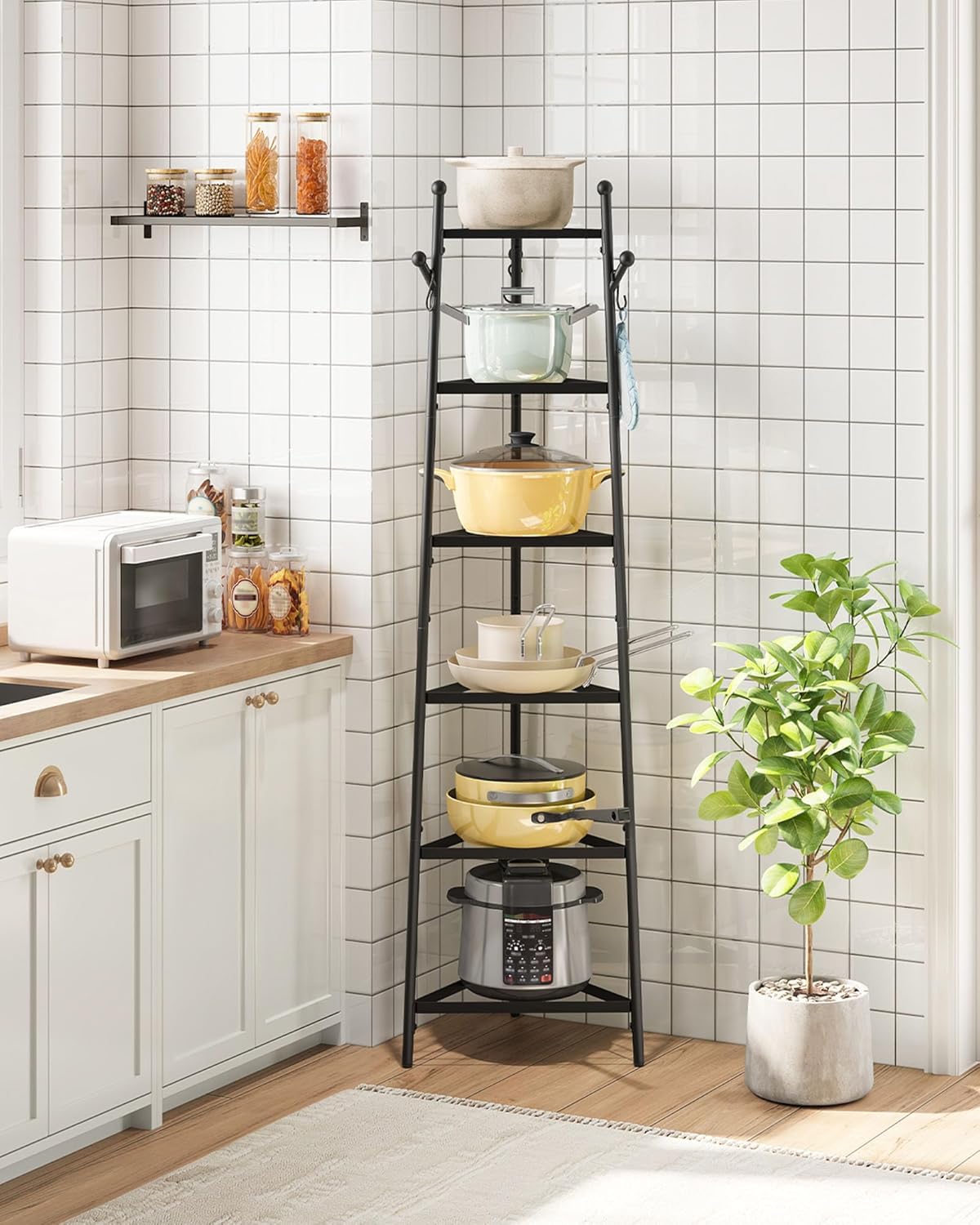 Soporte utensilios cocina 6 niveles torre triangular