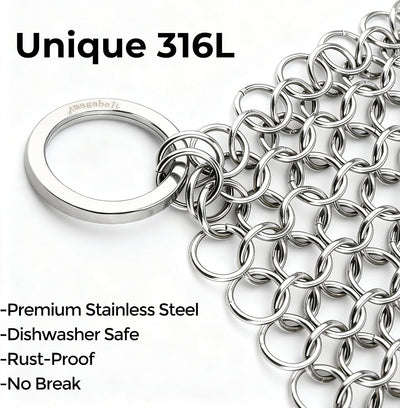 Limpiador acero inox 10x10pulg para sartenes hierro fundido