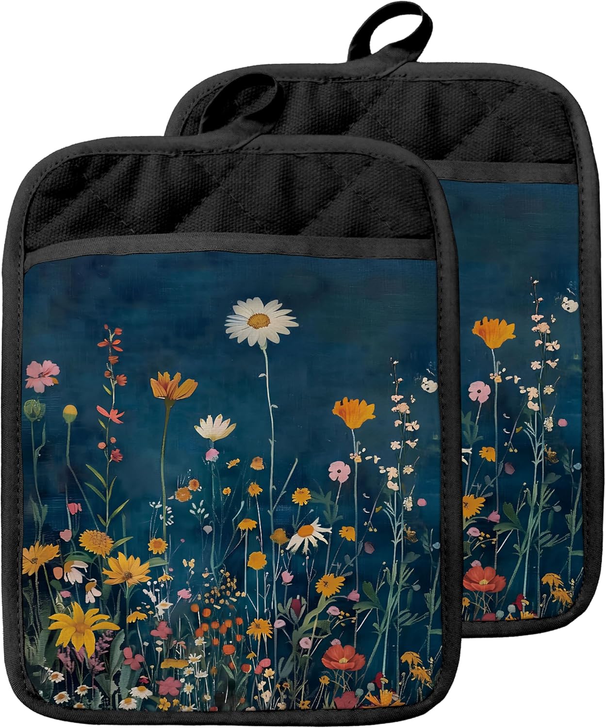 Soportes para macetas flores silvestres azul Moody con bolsillos