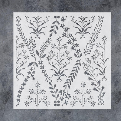 Plantilla floral 16x16pulg reutilizable para pintura