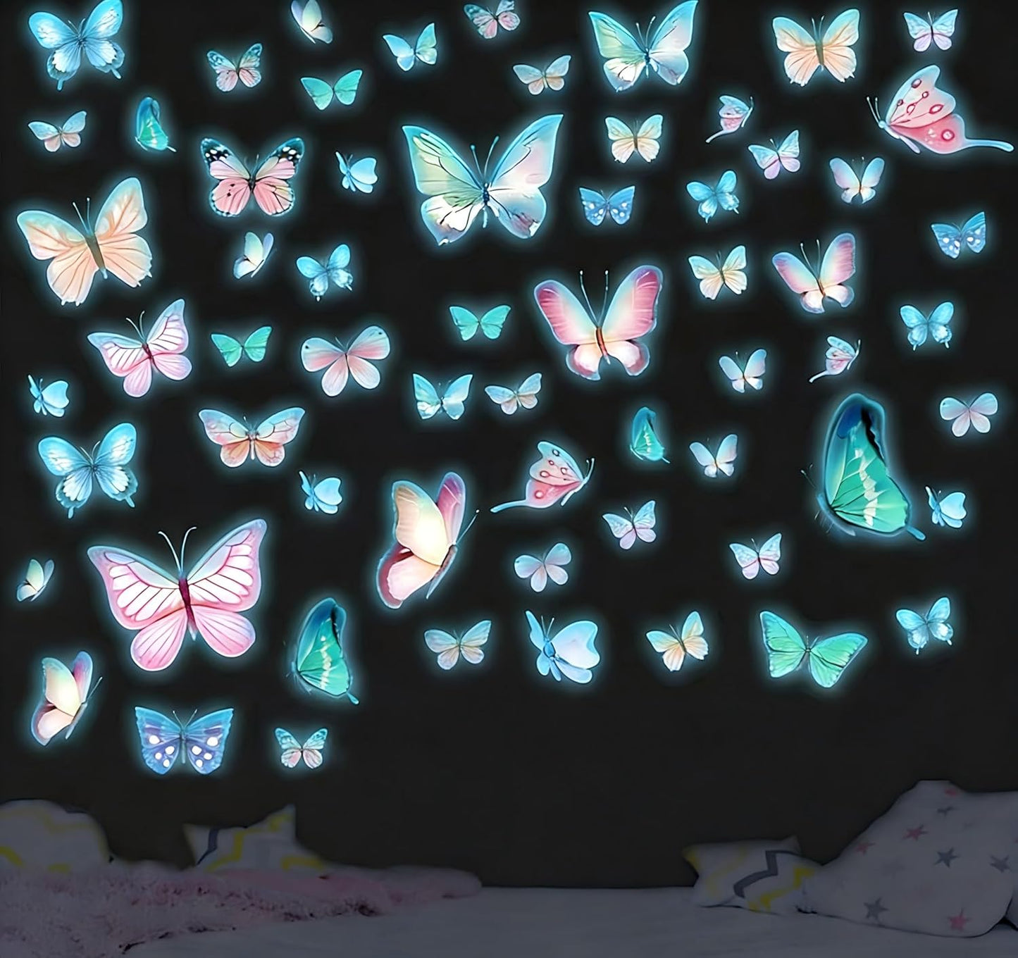 Sticker murales luminosos mariposa para paredes