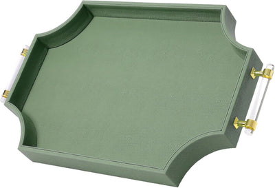 Bandeja Decorativa Shagreen 22x13pulg Asas Doradas Moderna
