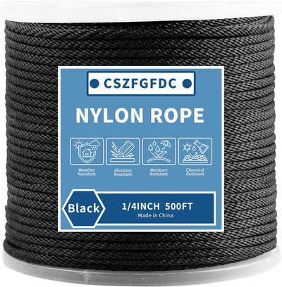 Cuerda nailon 1/4pulg 500ft resistente UV y abrasión multiusos