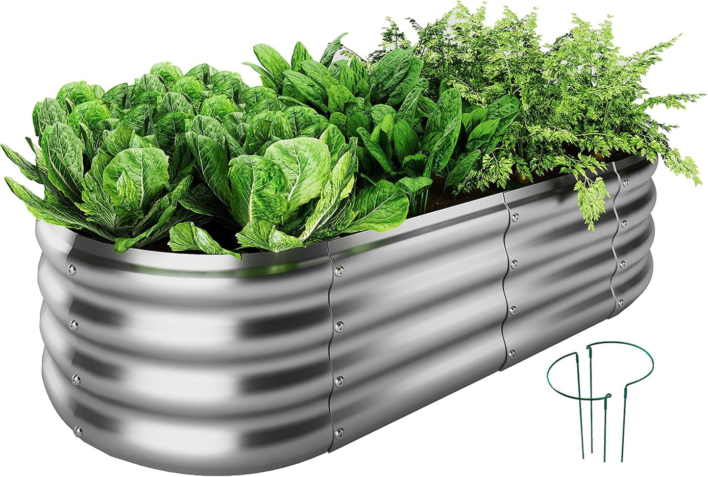 Cama jardín elevada metal galvanizado 4x2x1ft para cultivo