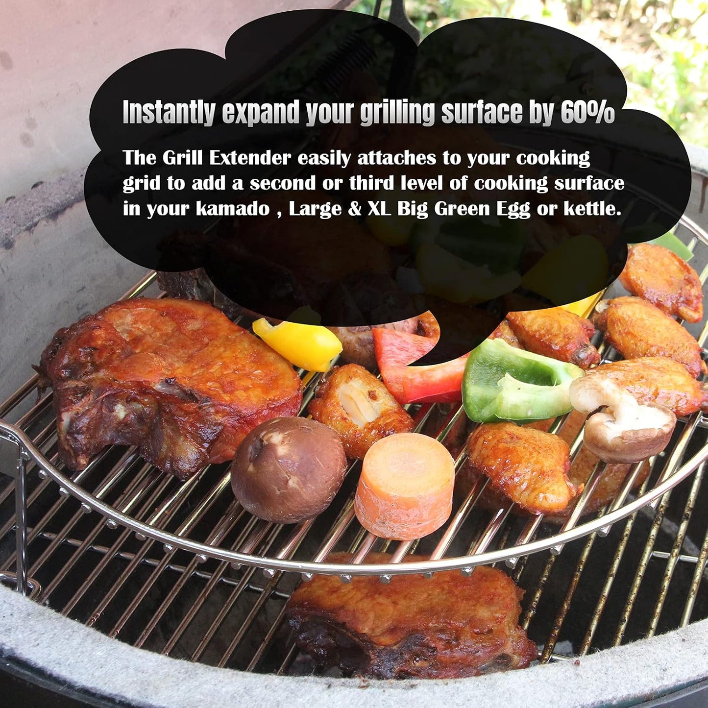 Rejilla acero inox para parrilla Kamado Joe 18pulg+