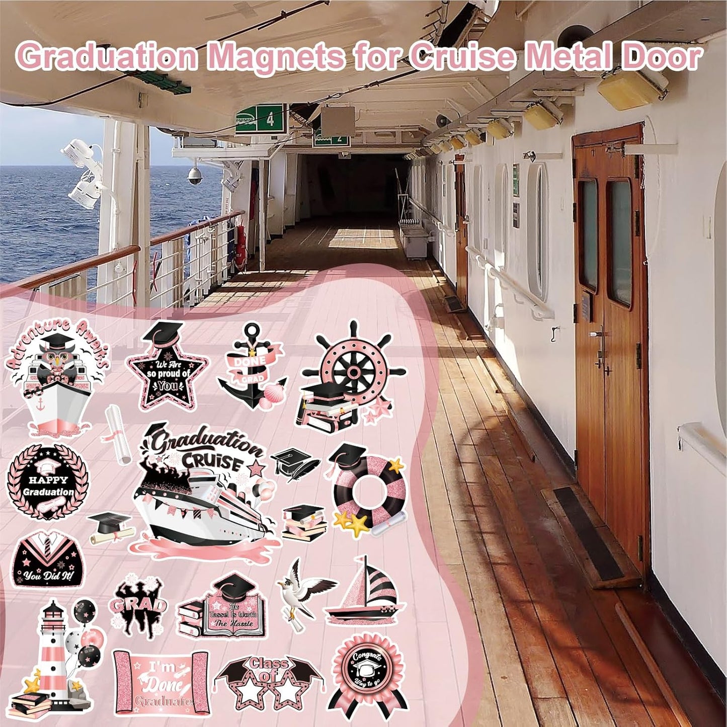 Imanes de graduación PHOGARY para puerta de crucero y fiestas, 20 unidades