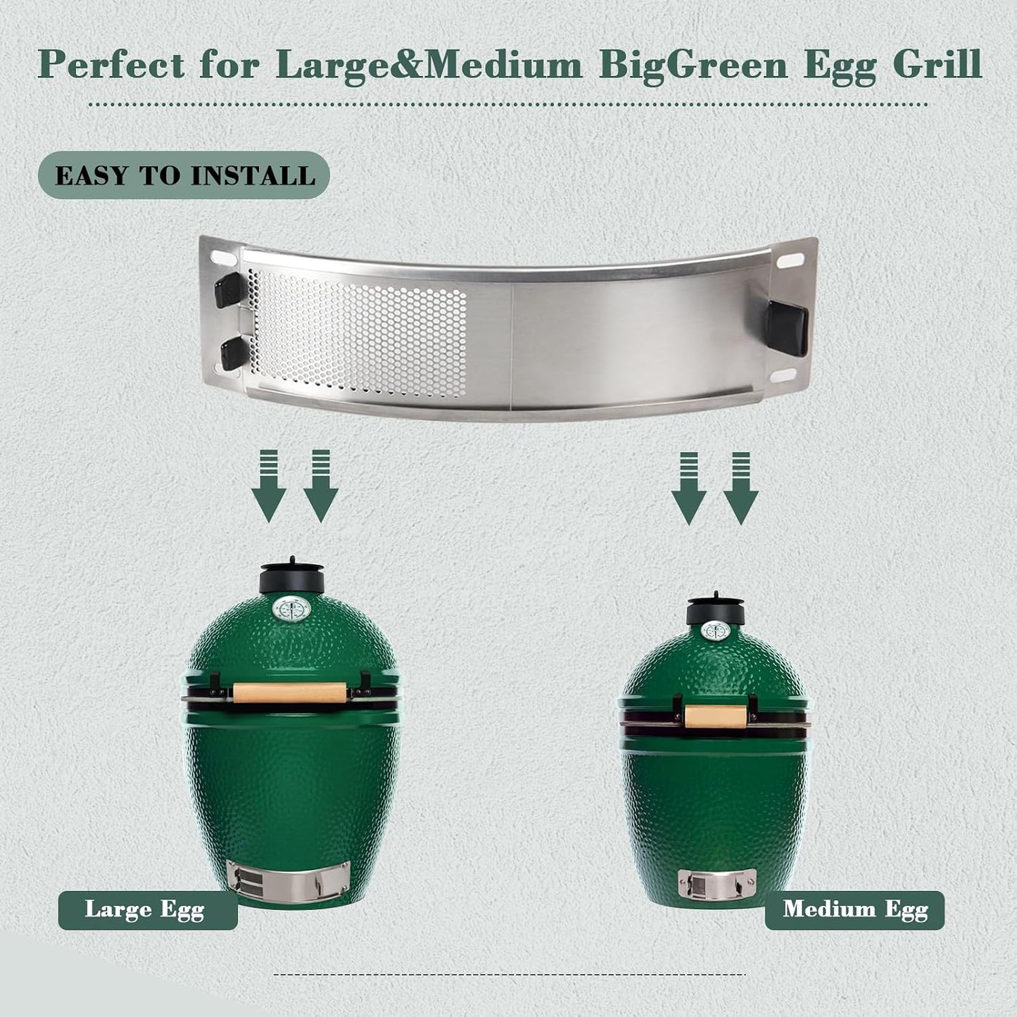 Puerta tiro acero inox para huevo verde comp Kamado