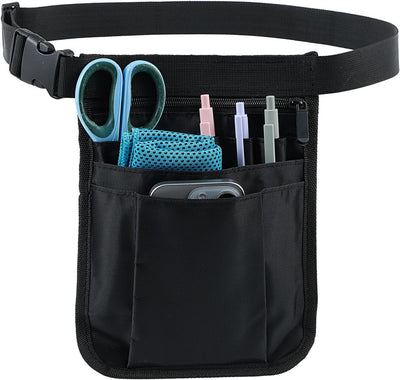 Delantal negro con bolsa utilidad ajustable