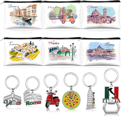 6 Juegos Regalos Italia Bolsas Cosméticos y Llaveros Metal Mujer