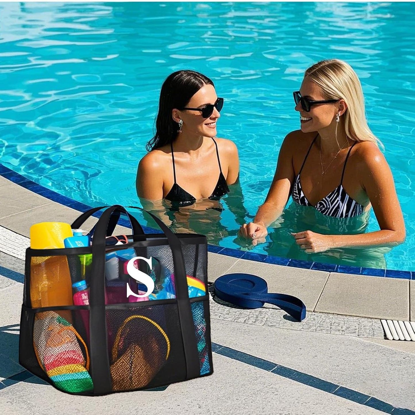 Bolso playa personalizado para mujer impermeable con iniciales