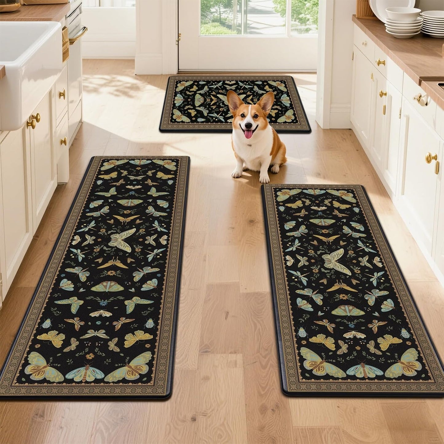 Set 3 Alfombras Cocina Antideslizantes Lavables Impermeables PVC
