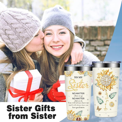 Vaso para hermanas Regalos cumpleaños Día Madre Navidad San Valentín You are My Sunshine Sister