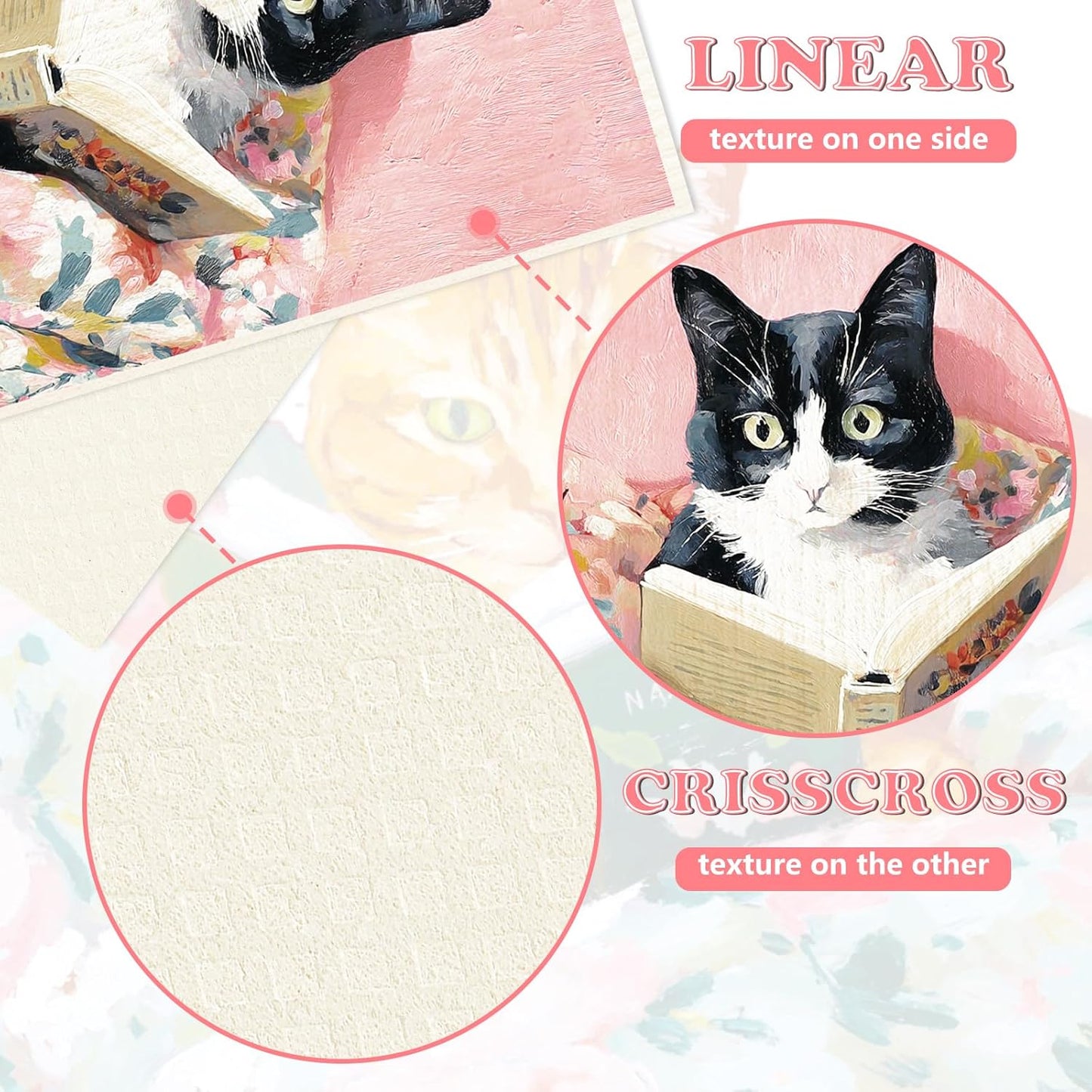 Paños de cocina de algodón con diseño de gato 6 unidades reutilizables absorbentes