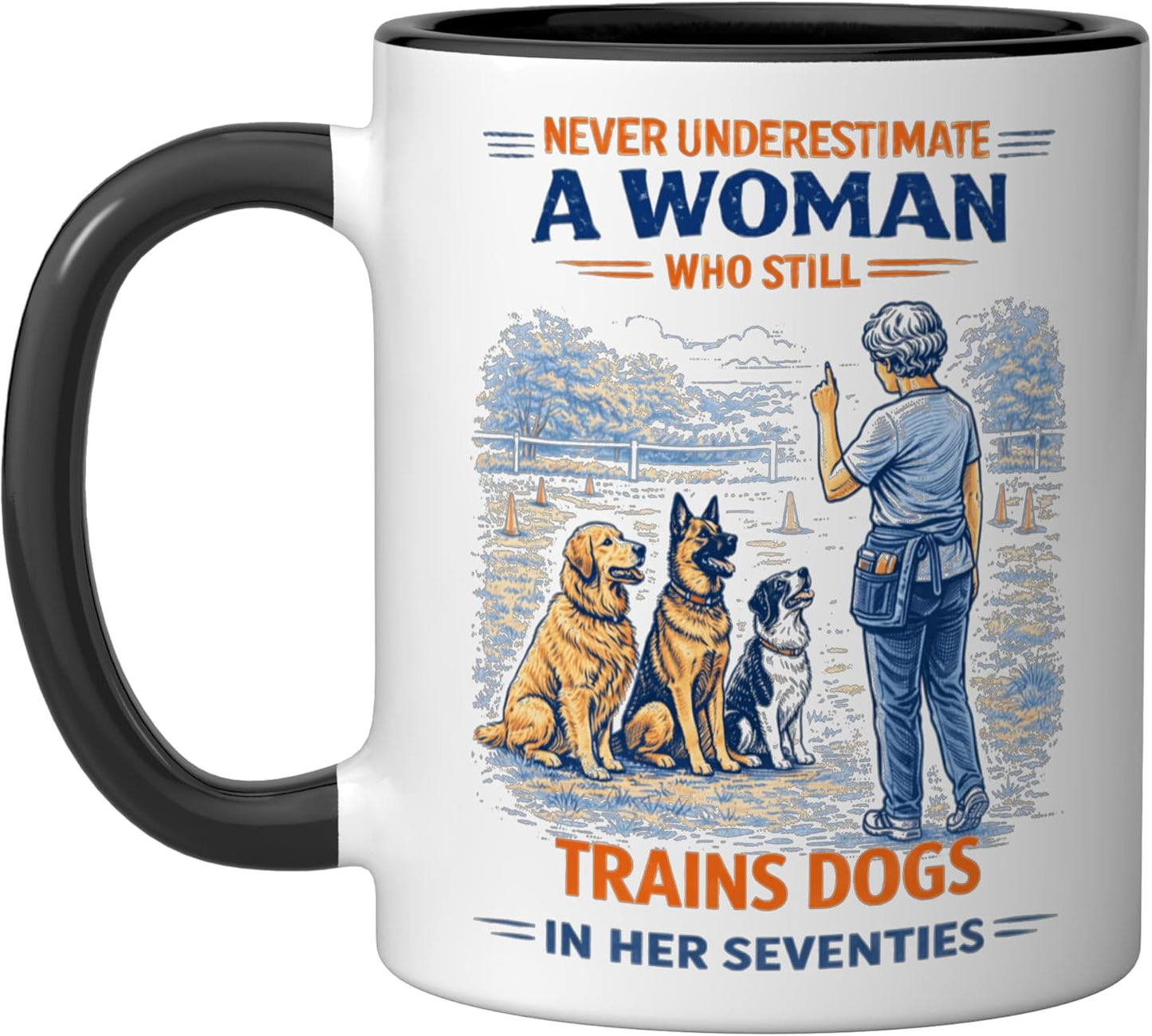 Taza Cerámica Mujer 70s Negro/Blanco