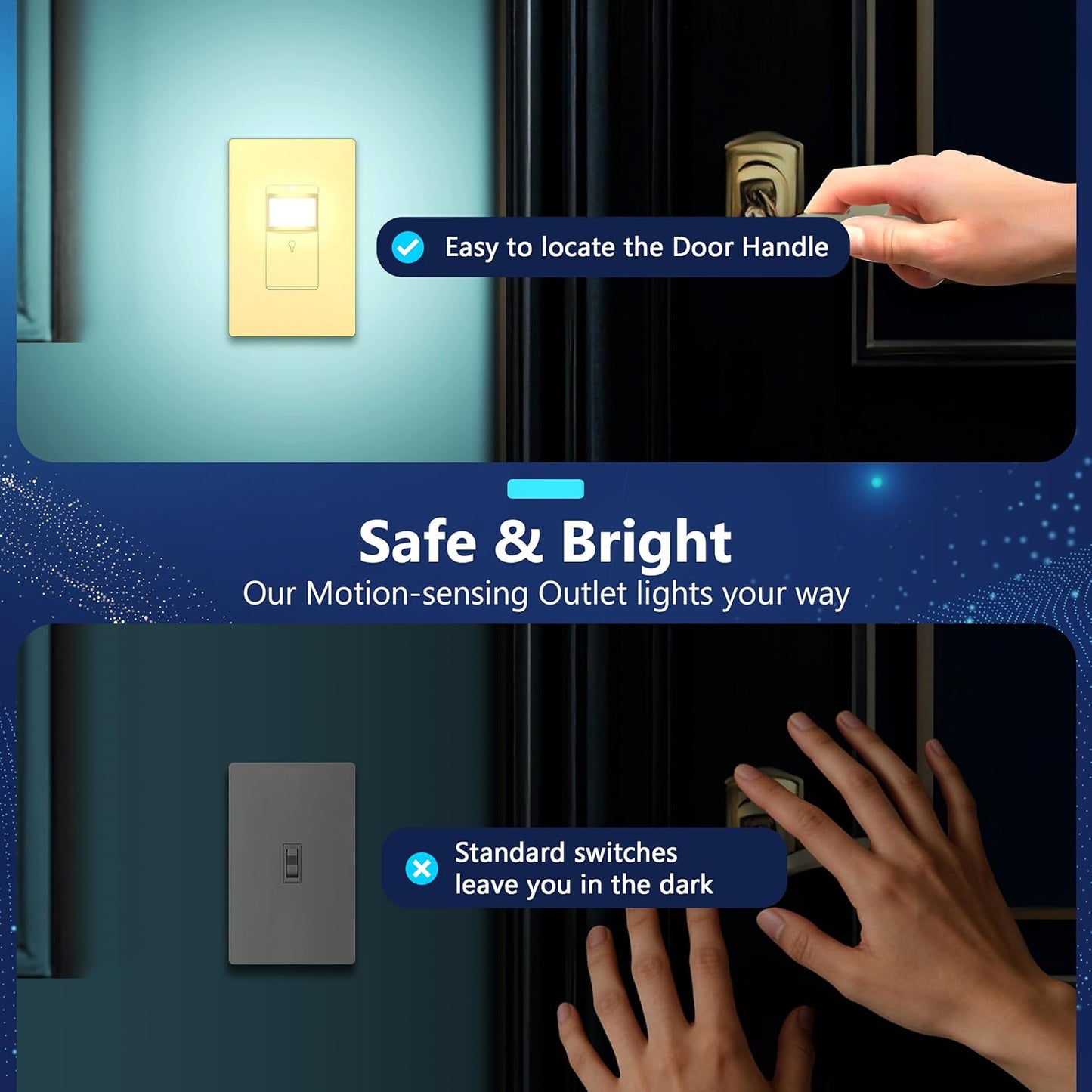 Interruptor sensor movimiento con luz LED ajustable UL