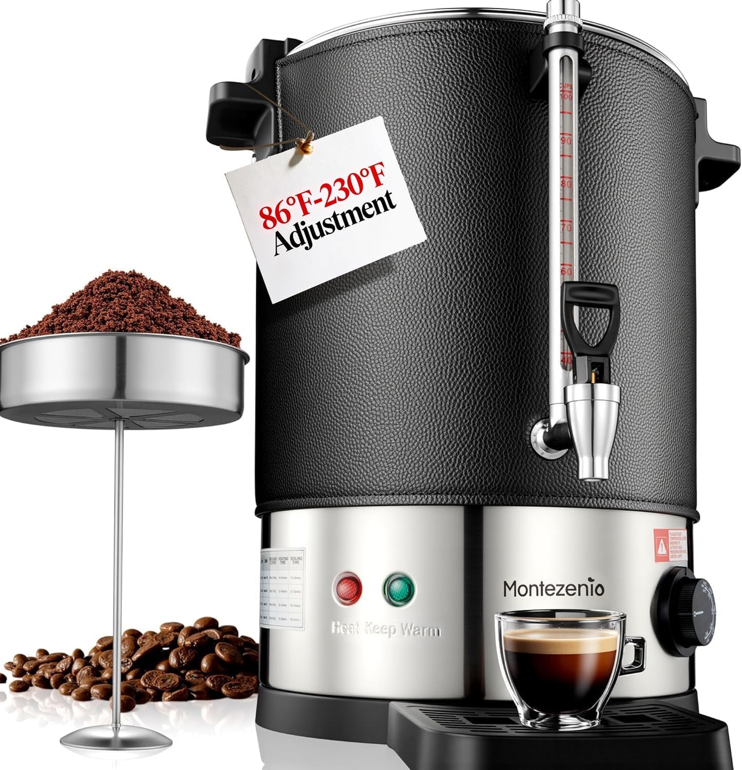Urna Café Comercial 1500W Acero Inox 304 Control Temperatura