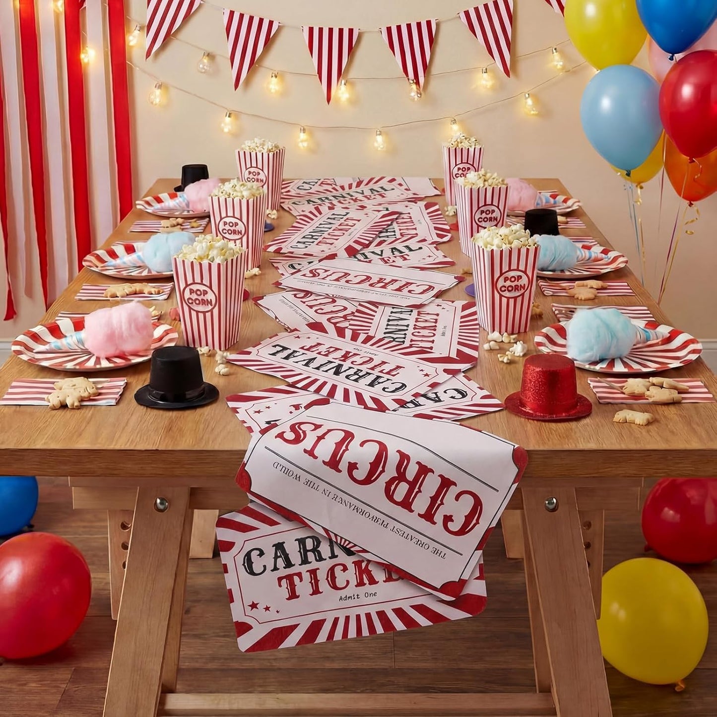 Decoración carnaval circo 12x72pulg camino mesa poliéster